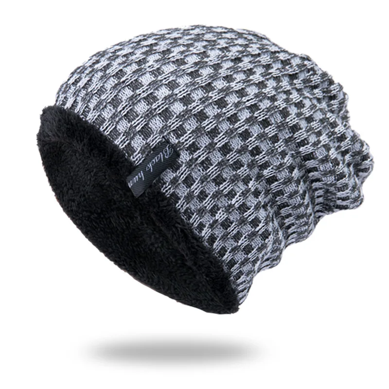 Helisopus модные зимние шляпы для мужчин Новые взрослые Толстая теплая вязаная шляпа шапочки для мужчин Skuilles cap мужские шапки