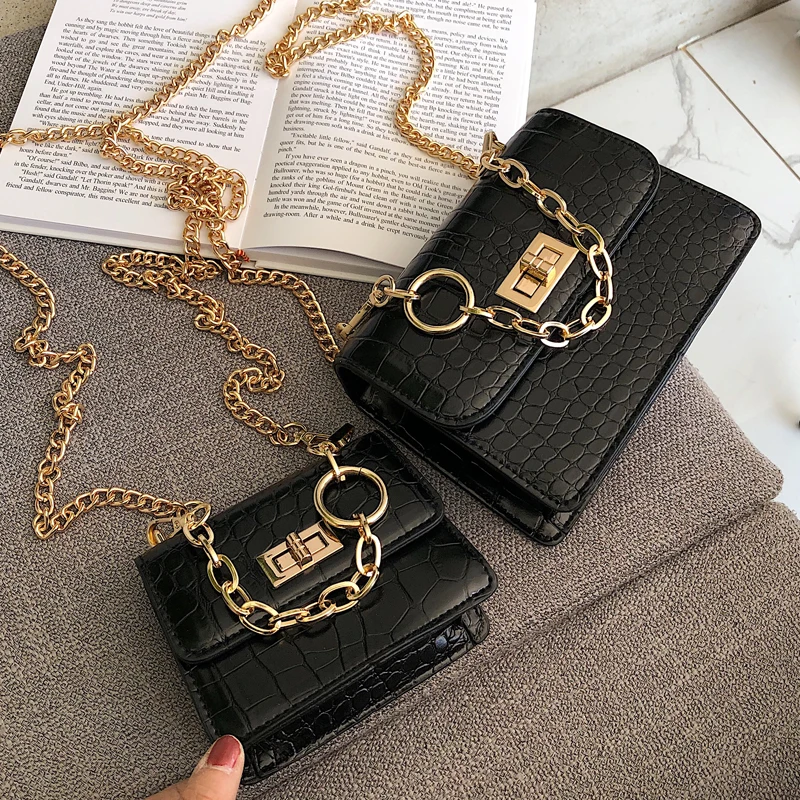 2019 الأزياء قفل معدني البسيطة مربع صغير حزمة حقيبة كتف Crossbody حزمة مخلب النساء مصمم المحفظة حقائب حقائب موهير