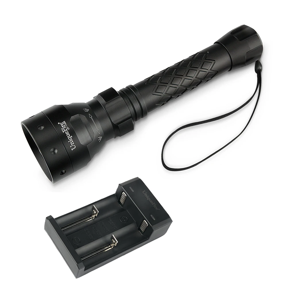 Hunting Flashlight UniqueFire 1406 LED Flashlight 940nm IR LED Torch+Two-Slot Charger Use 18650 Battery For Outdoor Free Shippin