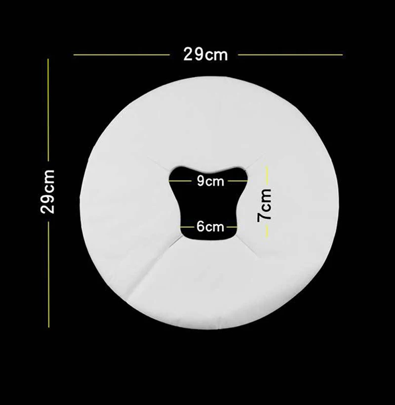 100 шт./пакет нетканые одноразовые Подушечка Для лица салон Массажная кровать стол уход за кожей лица крышка отверстия спа массаж дыхательный лист спа наволочка
