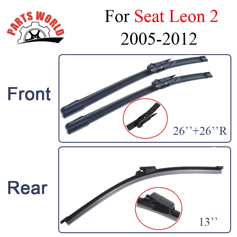 Wiper Blades For Seat Leon 2 2005 2012 Rubber Front And Rear Windshield