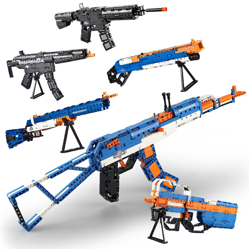 SWAT Compatible legoed Big AK Guns ww2 Kits Military Nerf Submachine 98k Model Bricks Weapon Set Building Blocks Child Rifle Toy