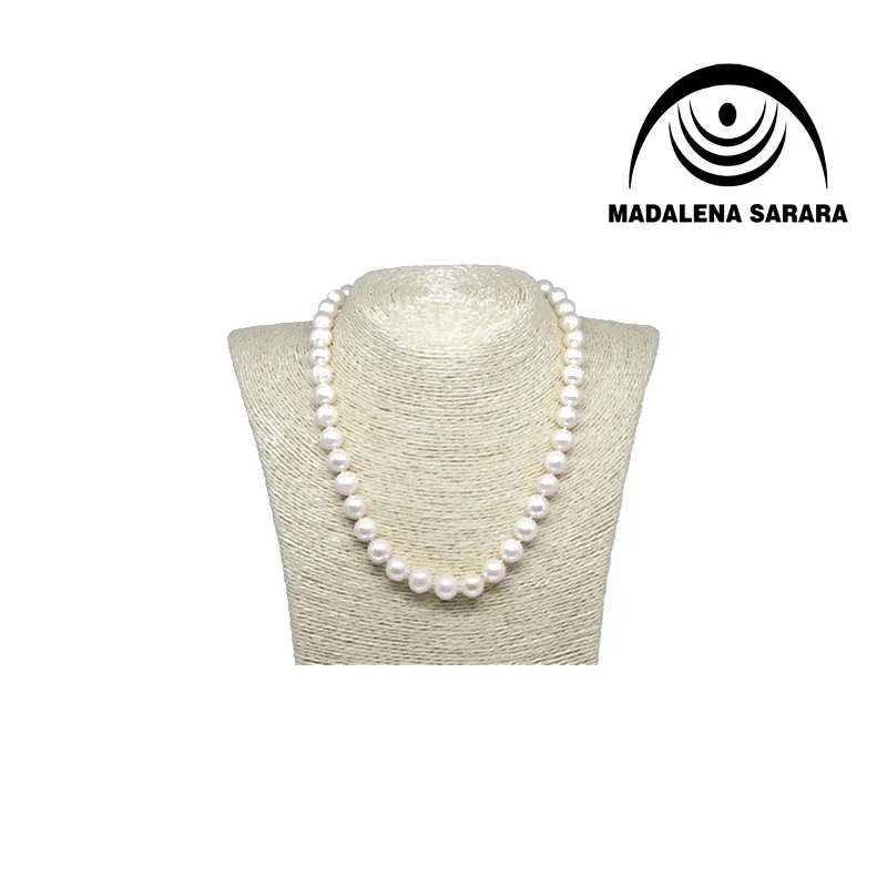 

'MADALENA SARARA AA Near Round Pearl Necklace Freshwater Pearl 9-8mm Bead Making 18"