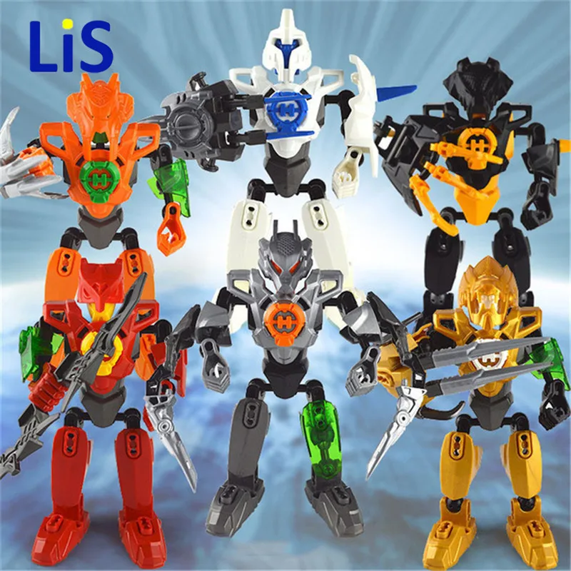 

6Pcs/set Heroes Factory 6.0 RoboCop Rise of the Hero Robot Rales Figures Building Blocks toy Compatible with legoes Hero Factory