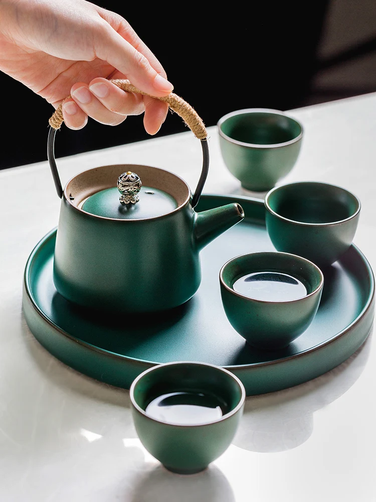  Retro Portable Teapot Set Stoneware Tea Set Chinese Tea Set Kung Fu Gifts Box