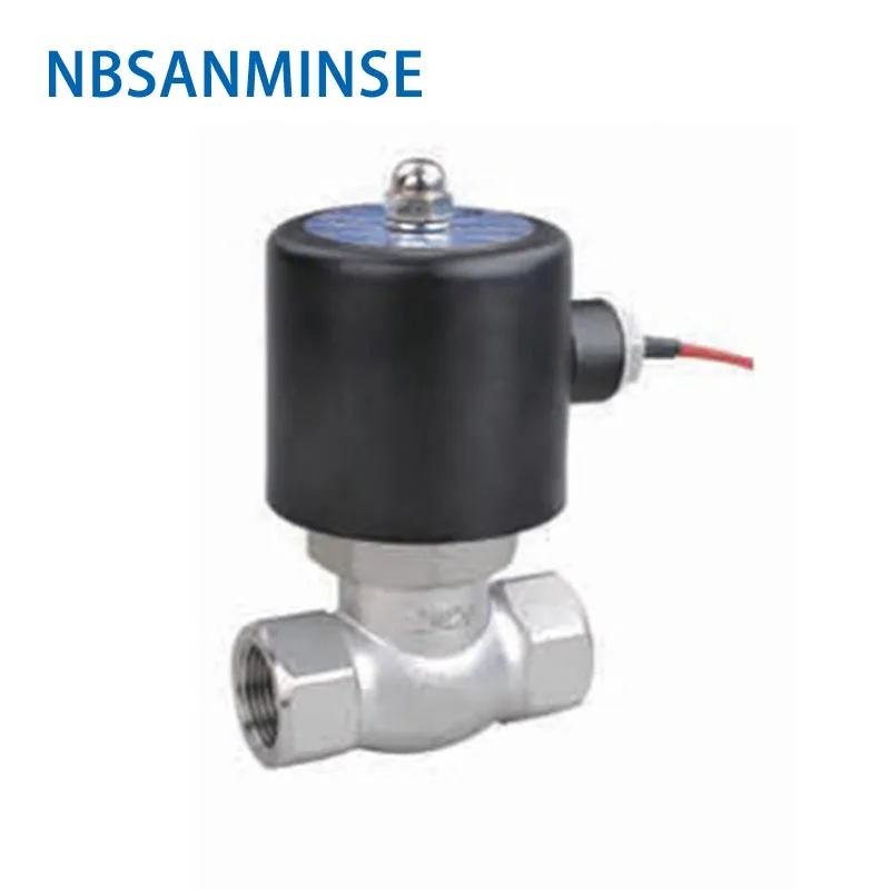 NBSANMINSE US-15 SS паровой клапан двухсторонний двухпозиционный Соленоидный клапан с пилотным управлением из нержавеющей стали SS304 для парового масла воды