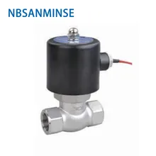 NBSANMINSE US-15 SS паровой клапан двухсторонний двухпозиционный Соленоидный клапан с пилотным управлением из нержавеющей стали SS304 для парового масла воды