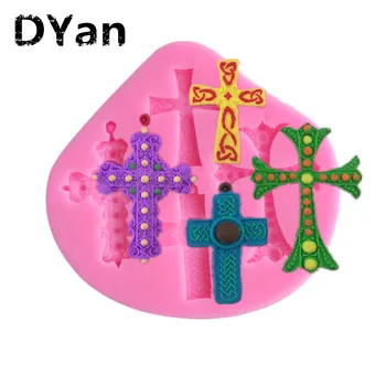 

New Cake Baking Decoration Mold DIY Four Cross Shape Fondant Cake Chocolate Mold A1588