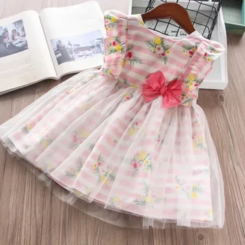 

Roimyal Wholesale 2019 spring summer new girls butterfly striped flower dress toddler kids cute dresses 2-9years free shipping