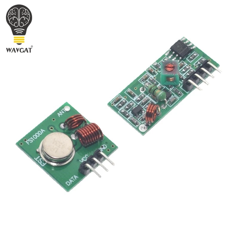 

1 Lot= 50pair=100pcs RF wireless receiver module & transmitter module board Ordinary super- regeneration 433MHZ DC5V (ASK /OOK)