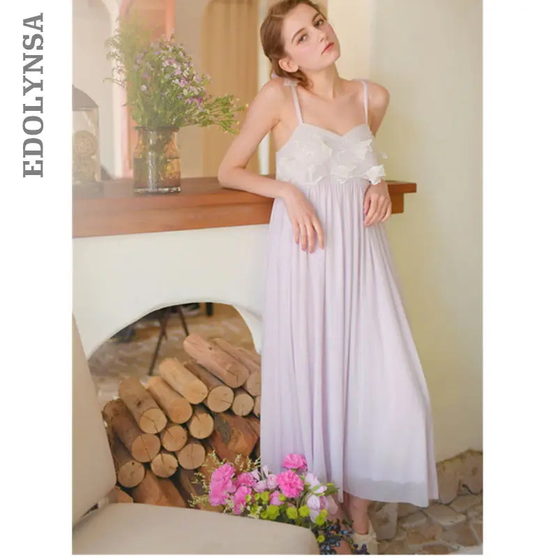 

Sexy Plus Size Women Lace Nightwear Sleepwear Chemise Nightgowns Sleepshirts Strap White Sleep Dress Cotton Night Gown Long T7