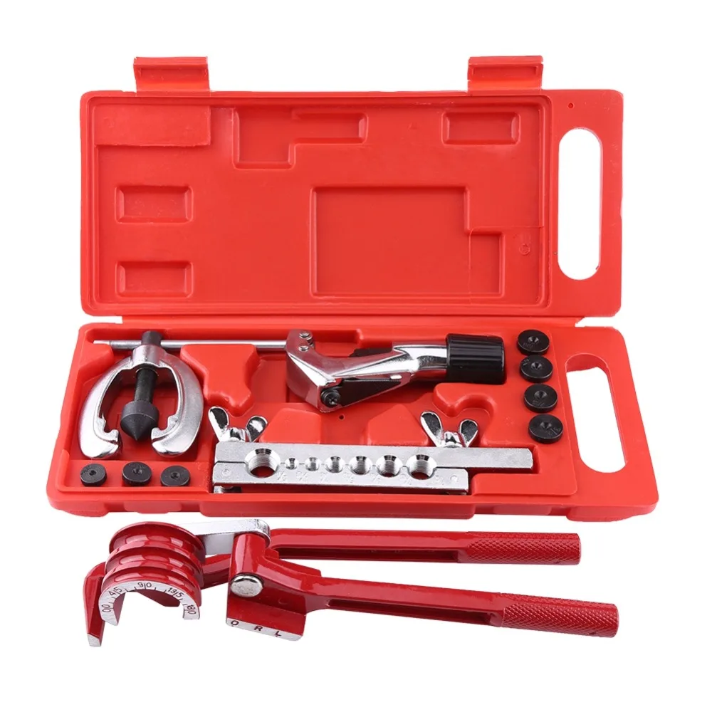 11pc/set Pipe Flaring Kit Brake Fuel Tube Repair Flare Kit With Cutter Bending Tool Set For Pipe Cutter Top Quality