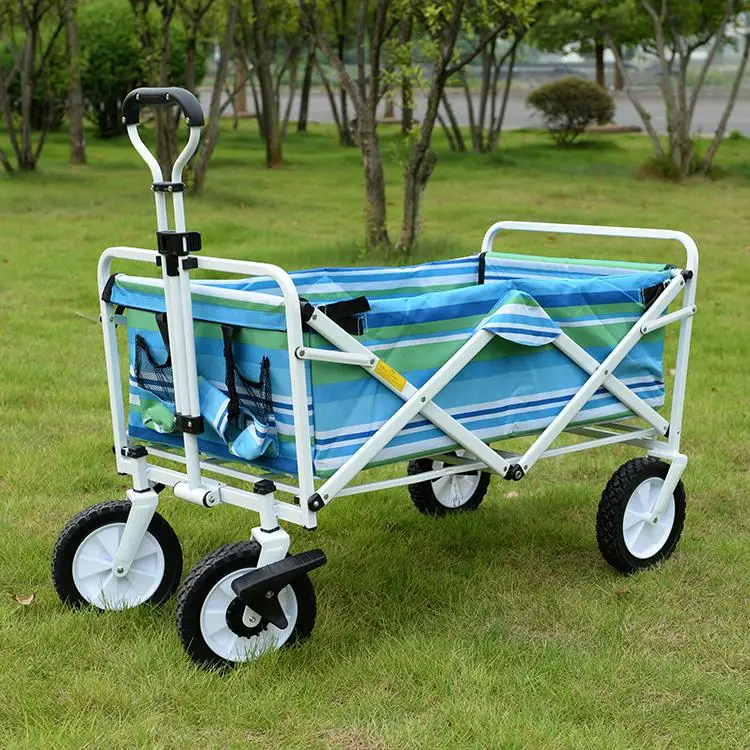 Pastoral Camping Trolley Supermarket Grocery Shopping Trolley Small Pull Shopping Cart Camp Folding Portable Household Cart - Цвет: style18