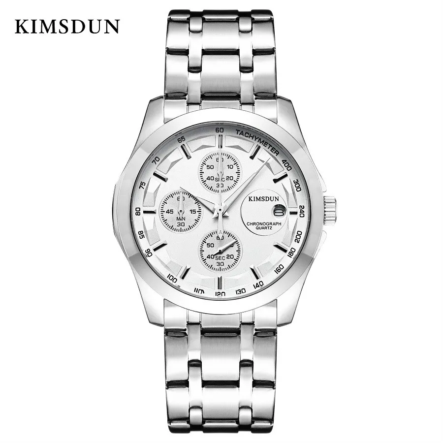 

New Fashion Casual Watches Men Luxury Brand KIMSDUN Chronograph Men's Sports Watches Full Steel Quartz Men Watch Relojes Hombre