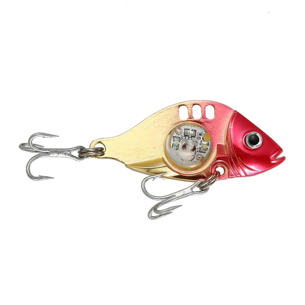 LED Fishing Lure 23g 6cm VIB Blade Lure Treble Hook Electronic Lighted