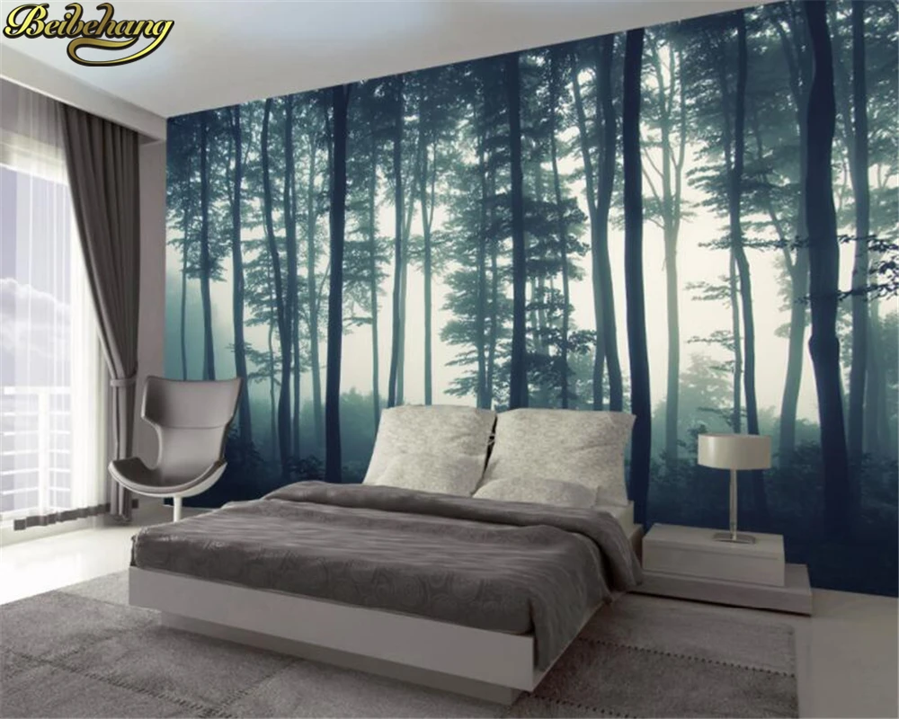Обои на заказ фотообои настенные наклейки Misty Jungle Background Wall papel de parede обои для