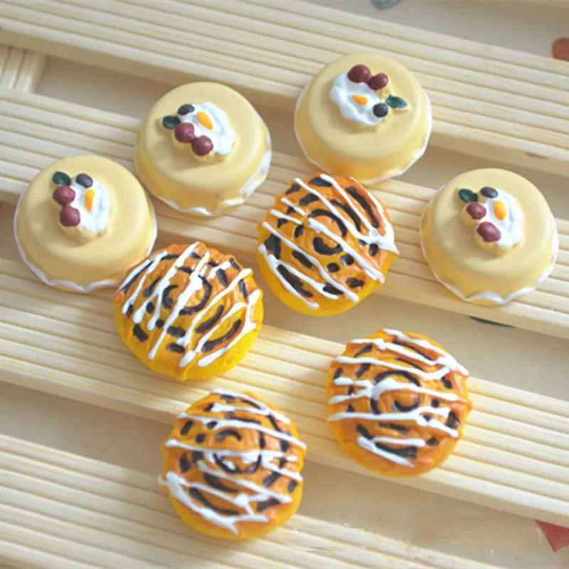 

6PCS Buttered Bread Cake Slime Charms Beads Slime Accessories Making Supplies With Drawstring Pouch for DIY Crafts Scrapbooki