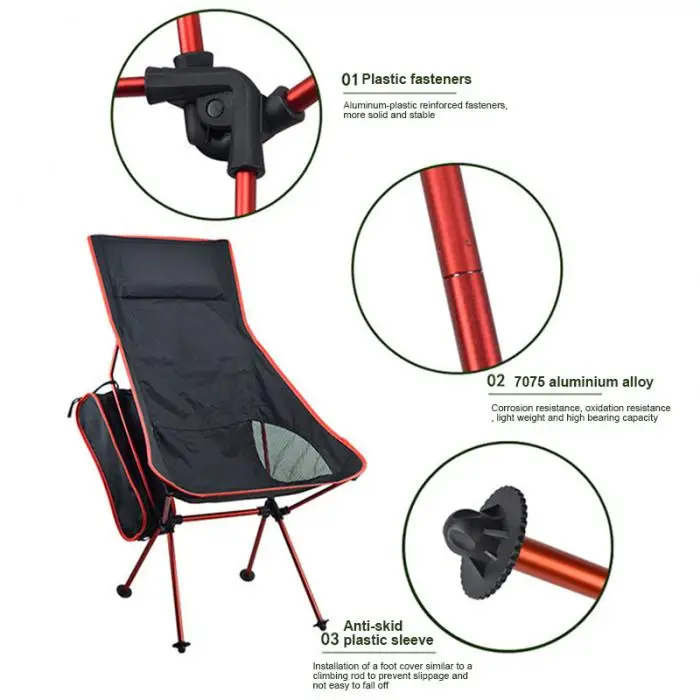 Newly Outdoor Ultralight Foldable Chair with Storage Bag for Camping Fishing 19ing