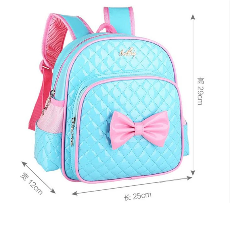 Детские школьные ранцы из искусственной кожи с бантом для принцесс рюкзаки