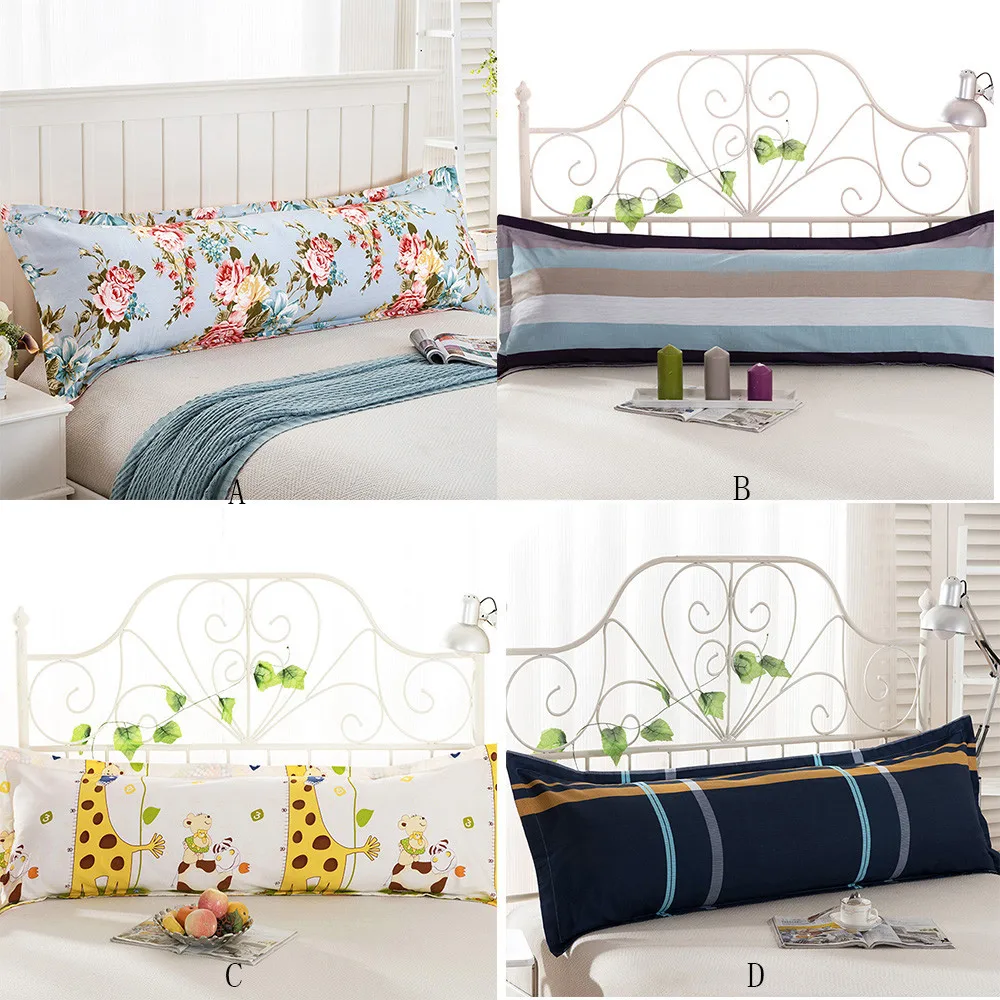 

Simple Style Cushion Cover Comfy Home Sofa Print Long Body Double Pillow Cover Protector Cotton Pillowcase Housse De Coussin #F