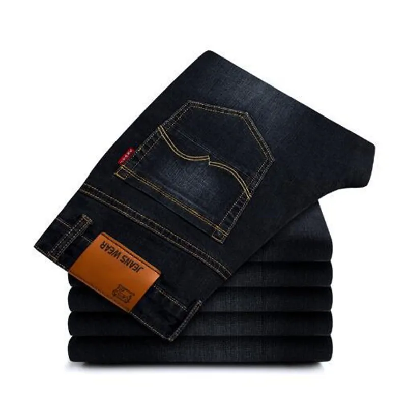 2018 Autumn Summer Classic Trousers Denim Pants Male 2019 New Men's Fashion Jeans Business Casual Stretch Slim Jeans Denim Cotto