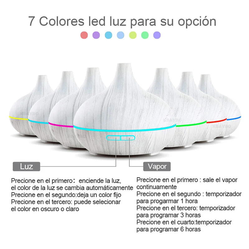 2019 New 300ML White Remote Control Ultrasonic Wood Grain Humidifier Aromatherapy Aroma Essential Oil Diffuser for Home Bebe