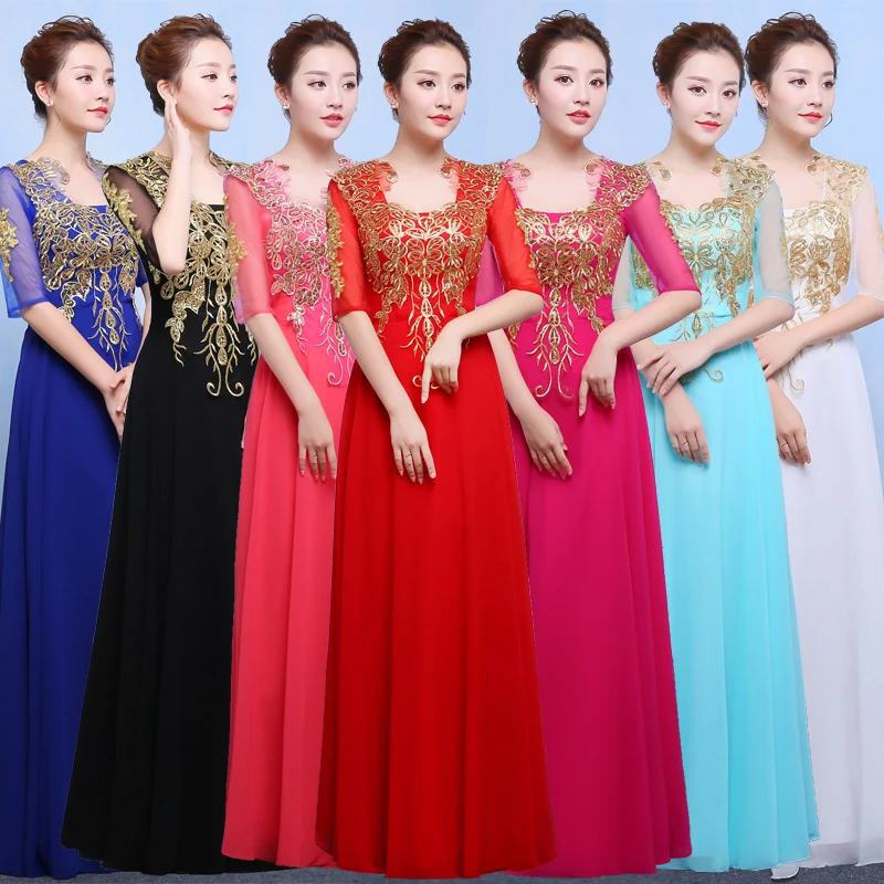 Новые костюмы для хора взрослых женщин платье выступлений с юбкой|dress new|dress