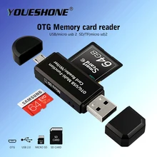 2 в 1 OTG USB кард-ридер флэш-накопитель для Android/PC удлинители высокоскоростной USB2.0 Универсальный OTG TF/SD кард-ридер