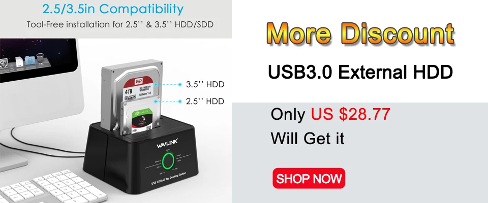 Wavlink USB C 3,1 на SATA Dual Bay внешний жесткий диск Док-станция для 2,5/3," HDD/SSD офлайн Клонирование/Резервное копирование/функции UASP