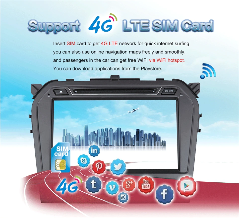 Top KiriNavi Octa core 4G LET android 7 car radio for Suzuki Grand Vitara dvd gps 2015 - 2017 support 4K Video 4G 2