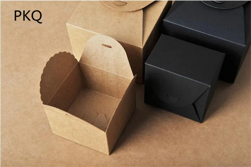 20 個クラフト紙キャンディーボックス正方形段ボール包装箱黒クッキーボックスブラウン小さなパーティーの好意のギフトボックス|ギフトバッグ  ラッピング 用品| - AliExpress