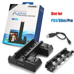 ДОБЕ PS4/PS4 Slim/PS4 Pro вертикальный стенд охлаждения, PS4 контроллер Зарядное устройство с 12 игр диски для хранения Playstation 4 PS4