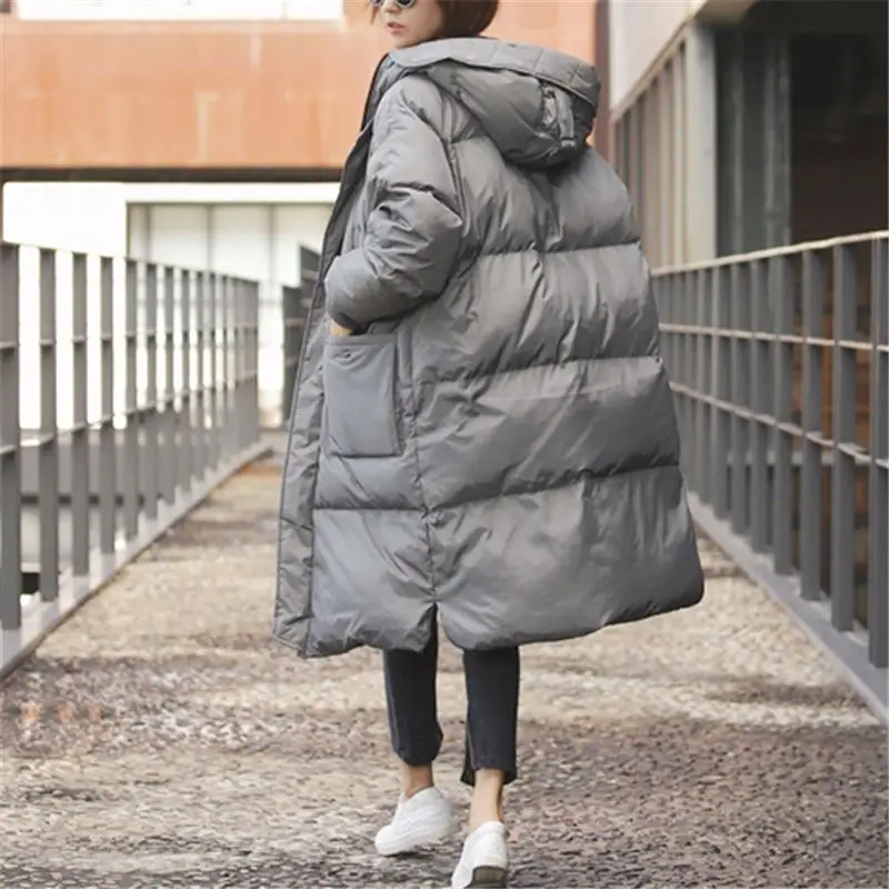 Зимняя куртка, Женское пальто, парка, теплая куртка с капюшоном и длинным рукавом, пальто, толстая длинная верхняя одежда, большие размеры, Casaco Feminino Parkas Q791