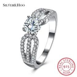 SILVERHOO Аутентичные ювелирные изделия из стерлингового серебра 925 пробы кольцевое кольцо кольца на палец для женщин серебро 925 пробы Engageme