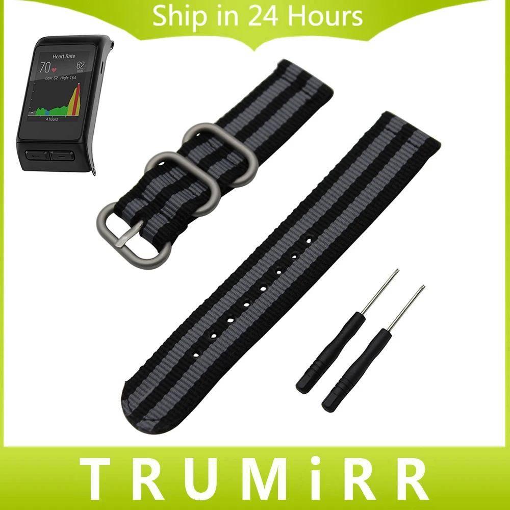 24mm Nylon Watchband Zulu Strap + Tool for Garmin Vivoactive HR GPS