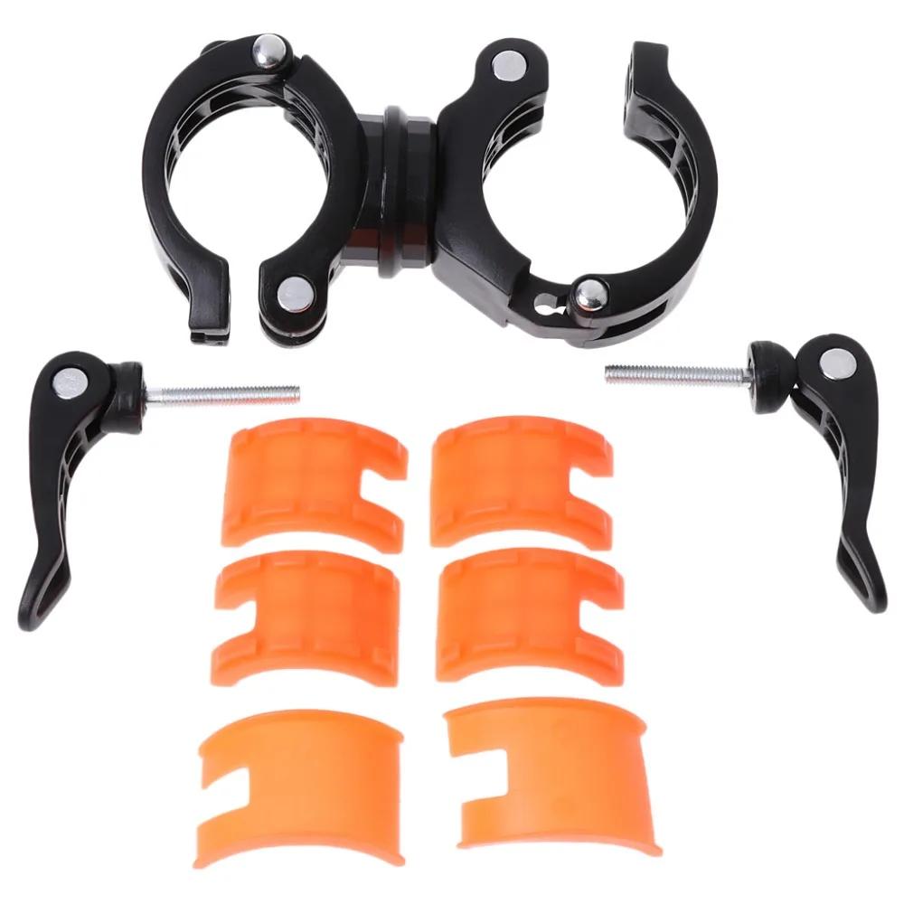 Discount 360 Degree Rotation Cycling Bike Bicycle Flashlight Torch Mount LED Head Front Light Holder Clip Bicycle Accessories 5