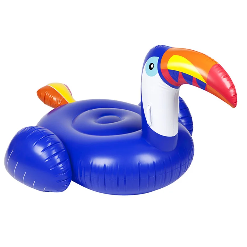 

Inflatable Toucan Float Big Mouth Flamingo Swim Ring Mattress Blue Woodpecker Ride-On Pool Toys Party Beach Island For Adult