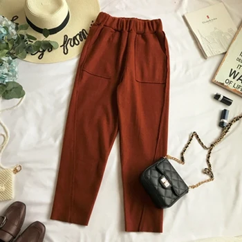 

2019 Korean version Solid color Spring autumn Women Wide-leg Pants Loose Trousers Female aa949