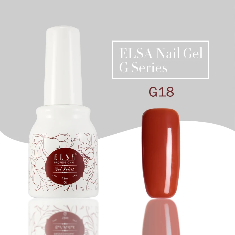 ELSA Nude Red Классическая серия гель для ногтей цветной гель для дизайна ногтей DIY Дизайн долговечный впитывающий УФ-гель маникюрный лак - Цвет: G18