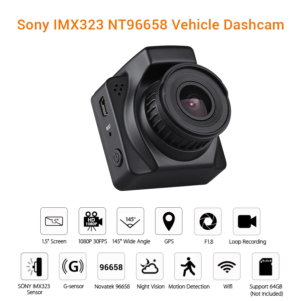 Мини Портативный Автомобильный видеорегистратор WonVon Full DH 1080P с G датчиком