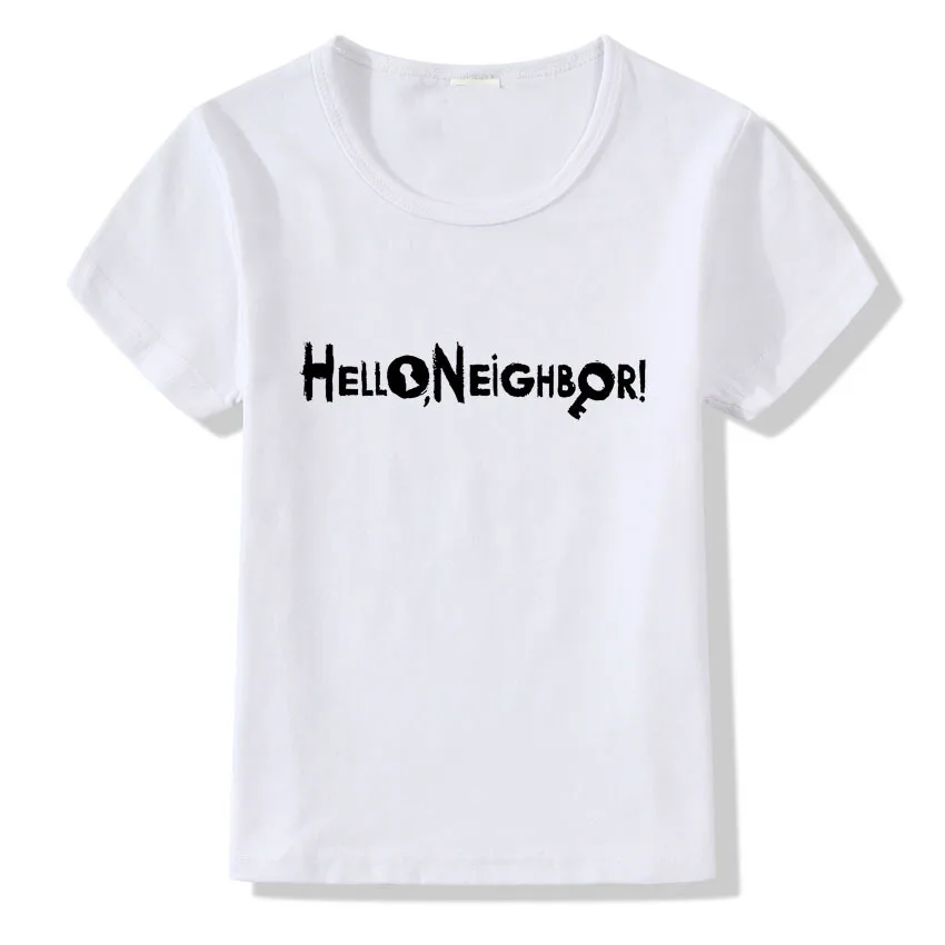 Г. Новая детская одежда футболка с принтом «HELLO neidour» Детская одежда топы летняя рубашка для мальчиков и девочек, костюм - Цвет: C12