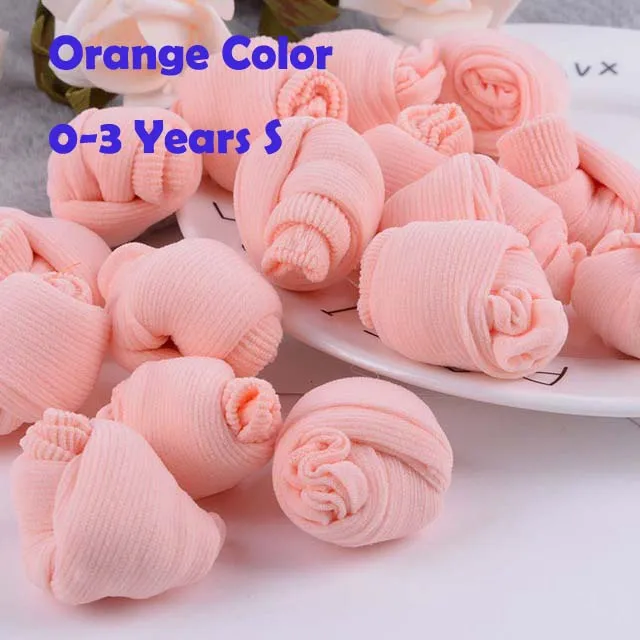 10 пар/упак. Карамельный цвет Детские носки тонкие летние носки для детей, для маленьких мальчиков и девочек, Bebe Meias 0-3-9 лет - Цвет: 0 to 3 S Orange
