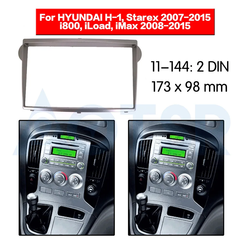 

2 din Radio Fascia for HYUNDAI H-1 Starex 2007-2015 Stereo Audio Panel Mount Installation Dash Kit Frame Adapter CD GPS DVD