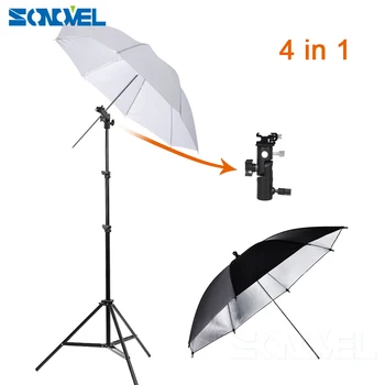 

4in1 Photography Lighting Kit Light Stand Tripod + E Type Flash Shoe Bracket + 33 inch Soft and Reflecting Umbrella