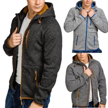 Мужской осенне-зимний Повседневный пуловер на молнии с длинными рукавами с капюшоном, пальто, новинка