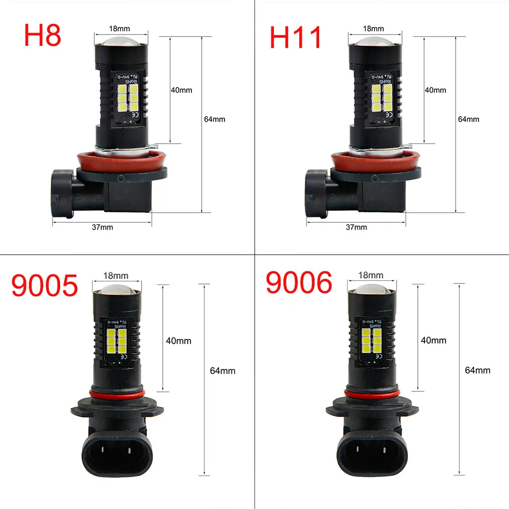 2 шт. H11 светодиодный автомобильный светильник s H8 HB3 9005 HB4 9006 светодиодный лампы 1200LM 6000K белый, вождения, бега, светильник 12В противотуманный светильник авто лампа для автомобиля