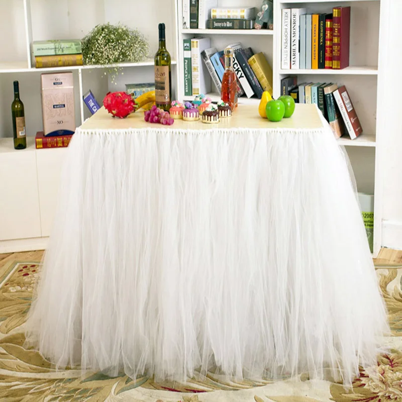 Tulle Table Skirt DIY Tutu Tablecloth for Party Wedding Home Decoration Tableware Skirts ...