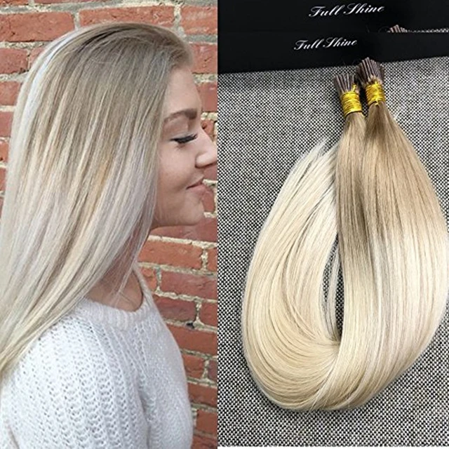Full Shine Stick Hair Extensions Cold Fusion Ombre Balayage Color I Tip