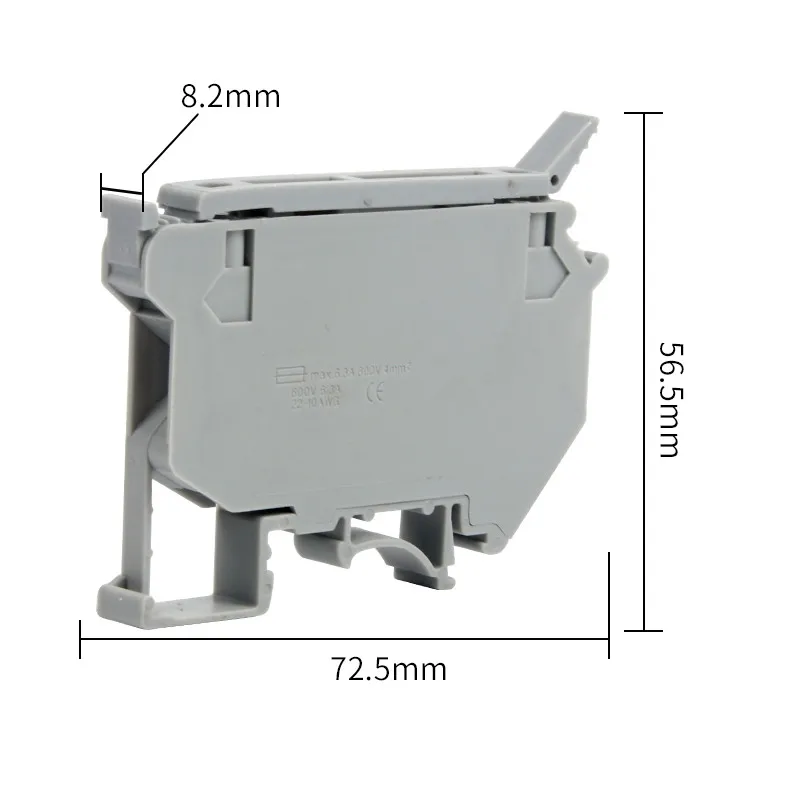 50PCS UK5-HESI UK5RD 4mm2 DIN Rail Screw Clamp Fuse Holder Base Terminal Blocks Connector UK Fuse Accessories