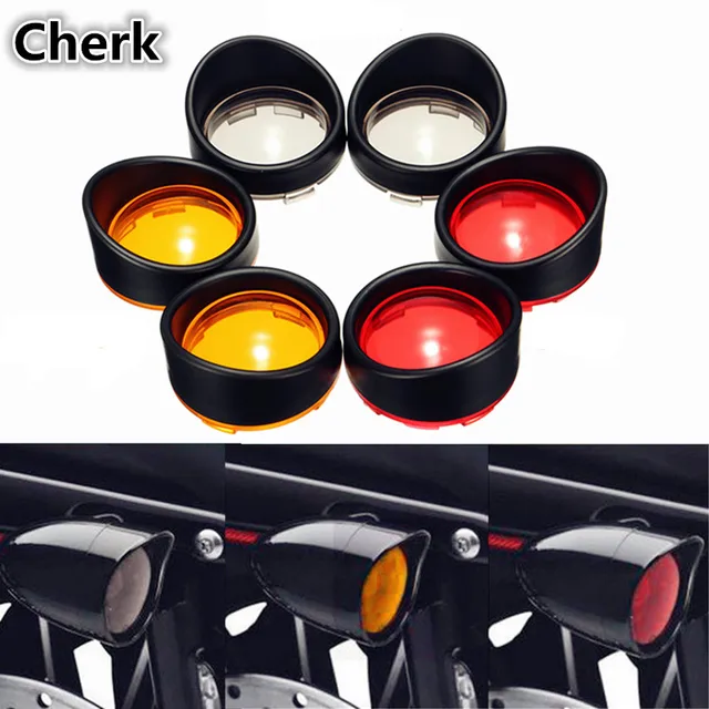 2x Motorcycle Turn Signal Light Bezels Lens Cover Visor Indicators Trim Ring For Harley